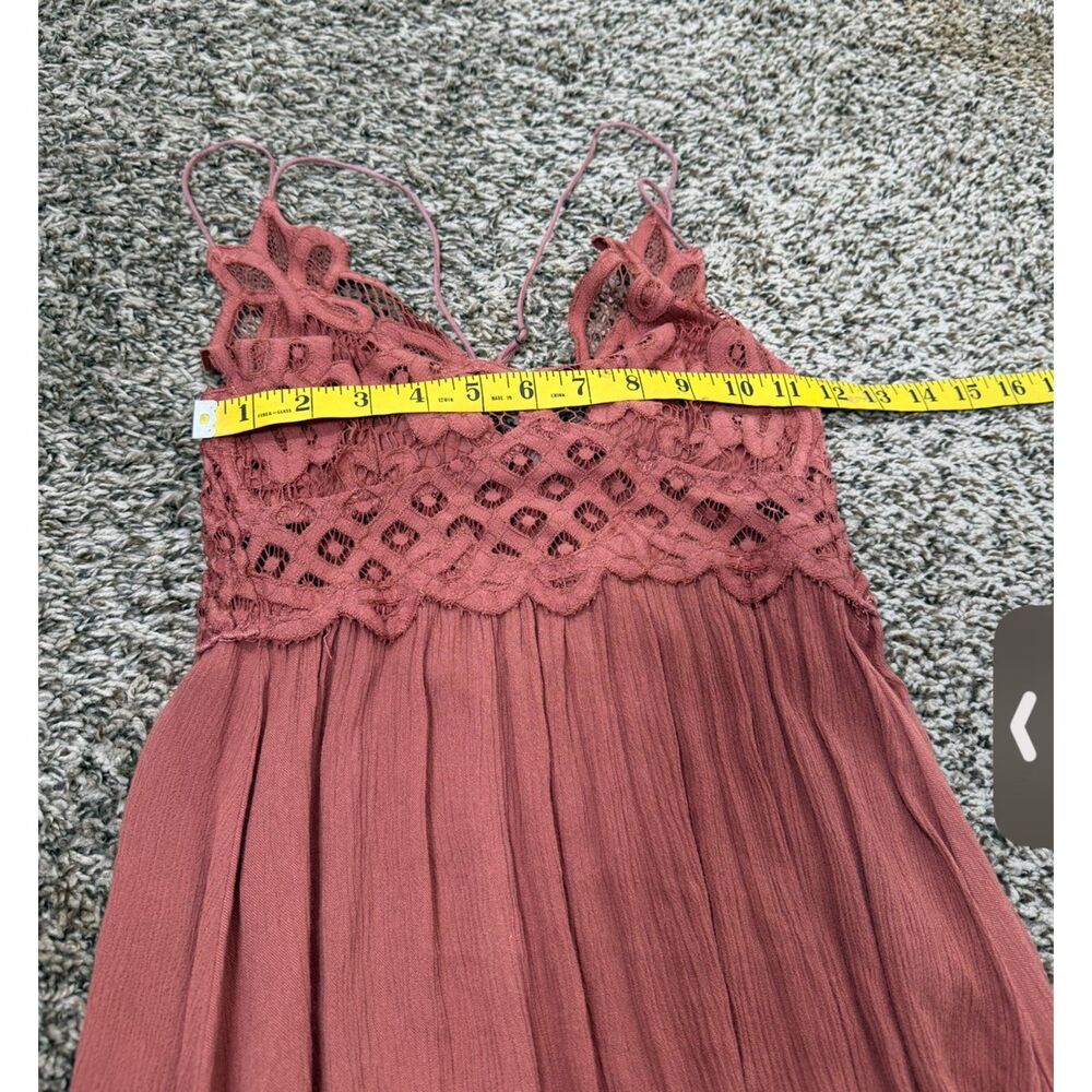 Free People Womens Orange Adella Mini Dress Sz XS Boho Feminine Cute - Picture 8 of 9